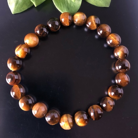Jewelry - Tiger Eye 8mm Natural Stone Beads Stretchable Bracelet